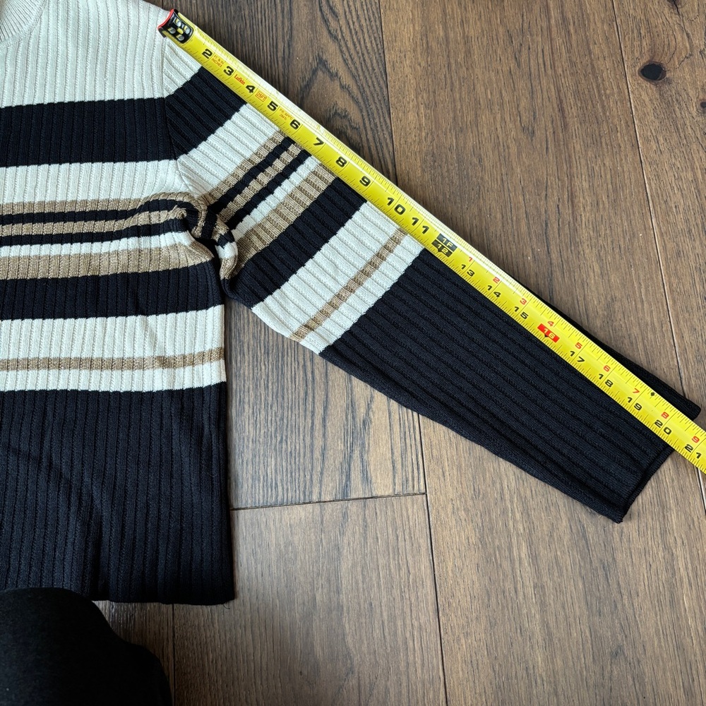 Vintage St John Sport Wool Blend Mock Neck Sweater Striped, Size Small - Picture 10 of 13